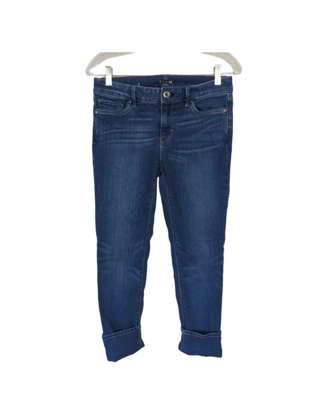 White House Black Market Womens Jeans 2 Slim Crop Low Rise Blue Stretch Denim 27